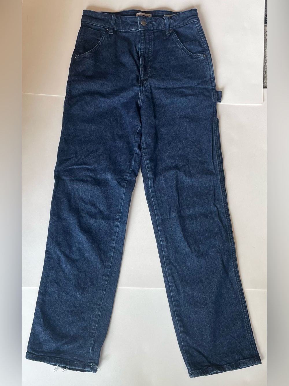Guess Women’s Cotton Dark Wash Blue Straight Leg Carpenter Jeans